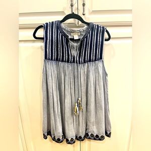 Chambray Sleeveless Top